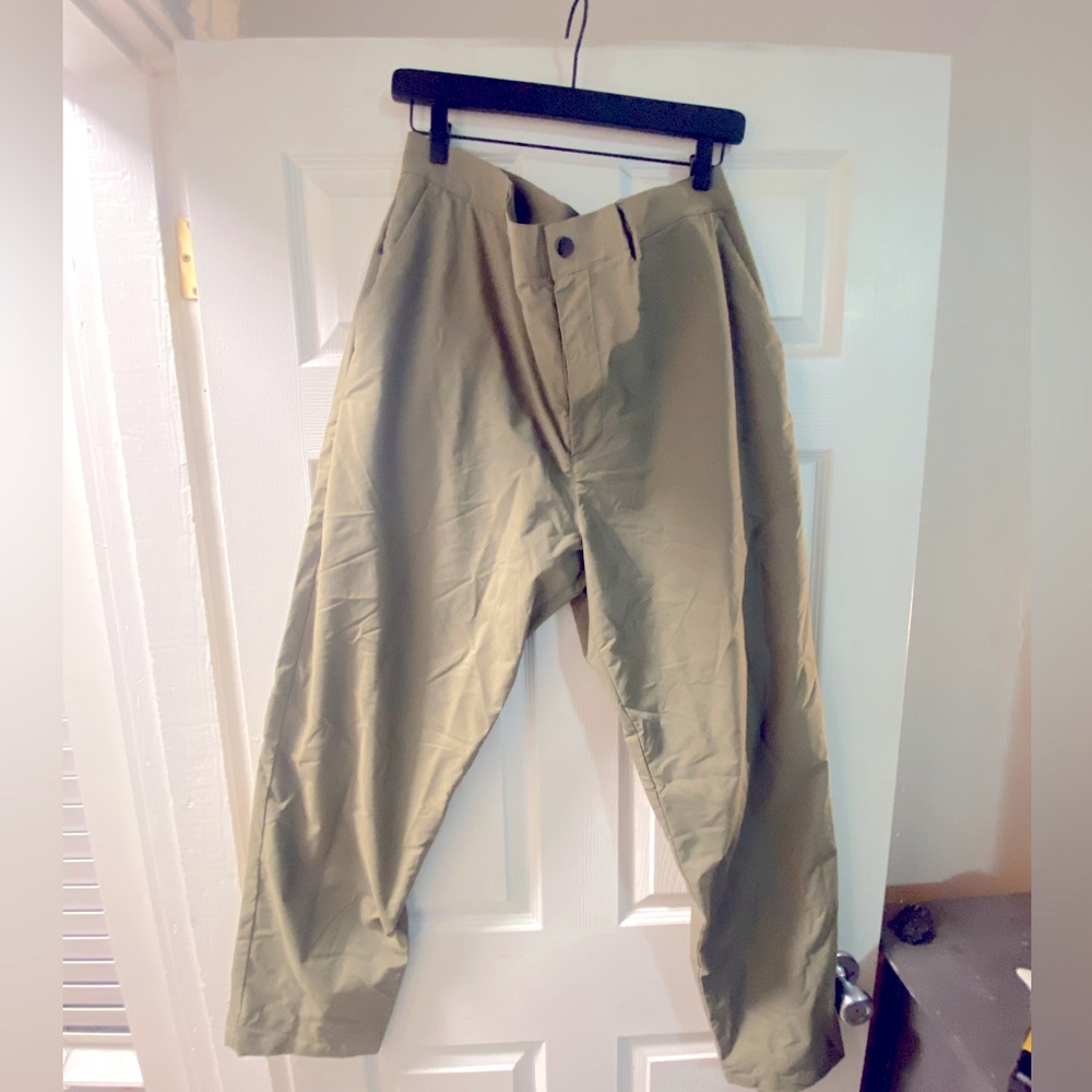 Mens Banana Republic Athletic Slim Performance Pant 40x32 Khaki